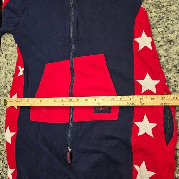 Tipsy Elves USA Jumpsuit Men medium patriotic 1 Piece Pajamas 4th July Olympics - Picture 7 of 11
